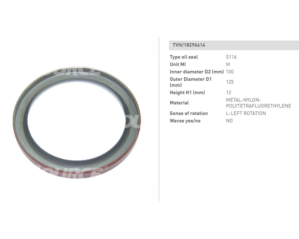 Сальник задній колінвалу (100х125х12) ДВЗ [490bpg] Хіnchai [490b-01035; ; Fol./a-ef04-422a-0042a; tvh/3087155]