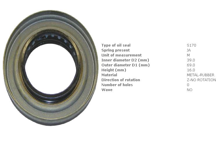Манжета (дв.5k, 1dzII) редуктора ведучого моста (39*69*8/17) Toyota [411282332071; Fol./a-de14-203a-0200a, tvh/6960257]