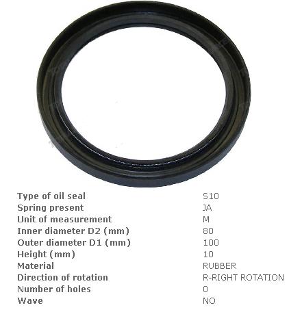 Сальник (дв.a15) передній коленвала 80х100х10 [Fol./a-ef04-101a-0024a]