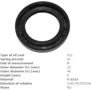 Манжета (сальник) первинного валу КПП (32*48*8) Komatsu (tvh/ 459997)