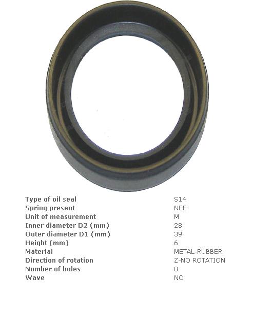 Манжета (сальник) 28х39х6 шворня Komatsu (сер.20) [3eb2441320; Fol./a-sk05-024a-0024a; tvh/ 5309361]