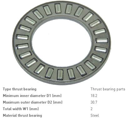 Підшипник упорний ковзання (d=18,2/30,7; b=2) Komatsu (107/3ba3441240); Mitsubishi (272/ 9135404500)