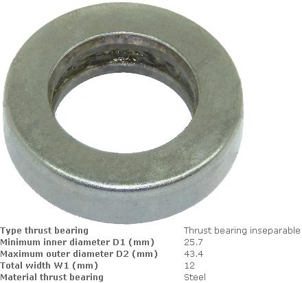 Підшипник упорний (d=25/43,4; b=12) TCM [2219432222; fol./a-sk04-001a-1241a; tvh/ 16527704]