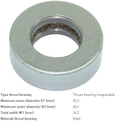 Підшипник упорний ковзання (d=25/48,5; b=16) Mitsubishi [91b4300300; fol./a-sk04-021a-1241a, a-sk04-061a-1339a; tvh/ 14793]