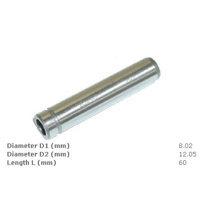 Втулка стальна (дв.fe) напрямна клапанів (D=8/12,2 L=60)