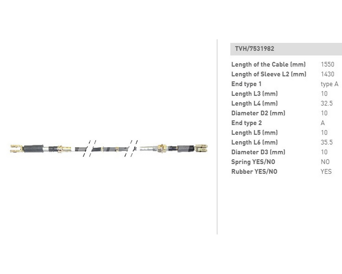 Кабель-трос перемикання швидкостей (сер.7) Toyota [Fol./ a-ad21-101a-1091a; tvh/ 7531982]