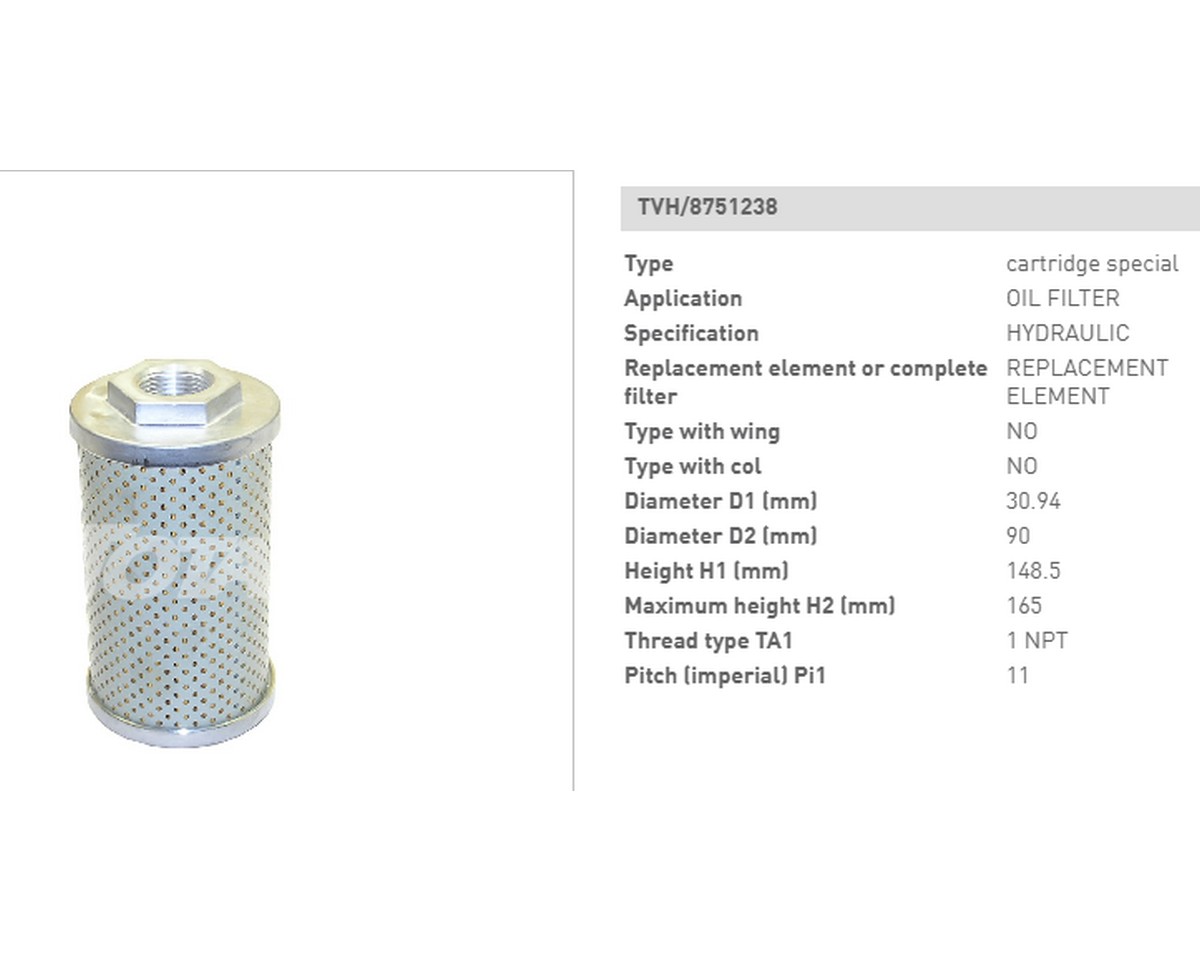 Фільтр гідравлічний випускний Mitsubishi [9137503800; tvh/ 8751238]