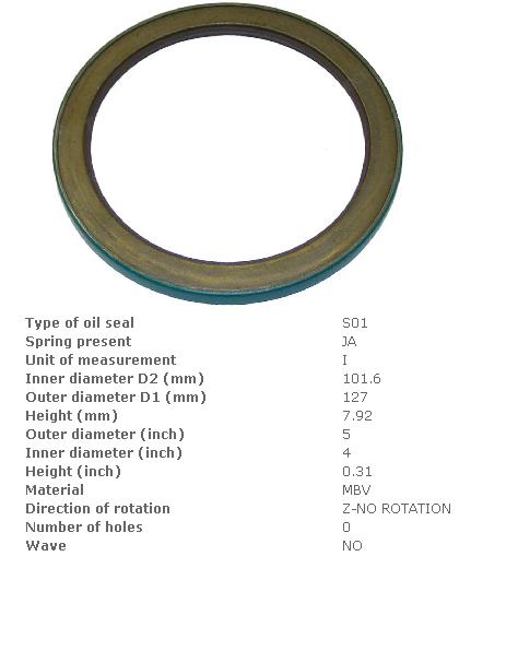 Манжета (сальник) 101,6 х127, 0х7, 92