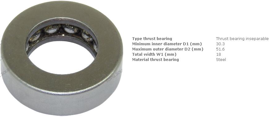 Підшипник упорний (d=30/52; b=18) Mitsubishi FG30N / 91E4300300