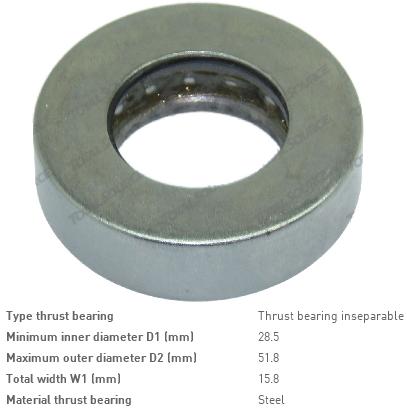 Підшипник упорний ковзання (d=28,5/51,8; b=15,8) 28tag12e Mitsubishi (003/909931401)