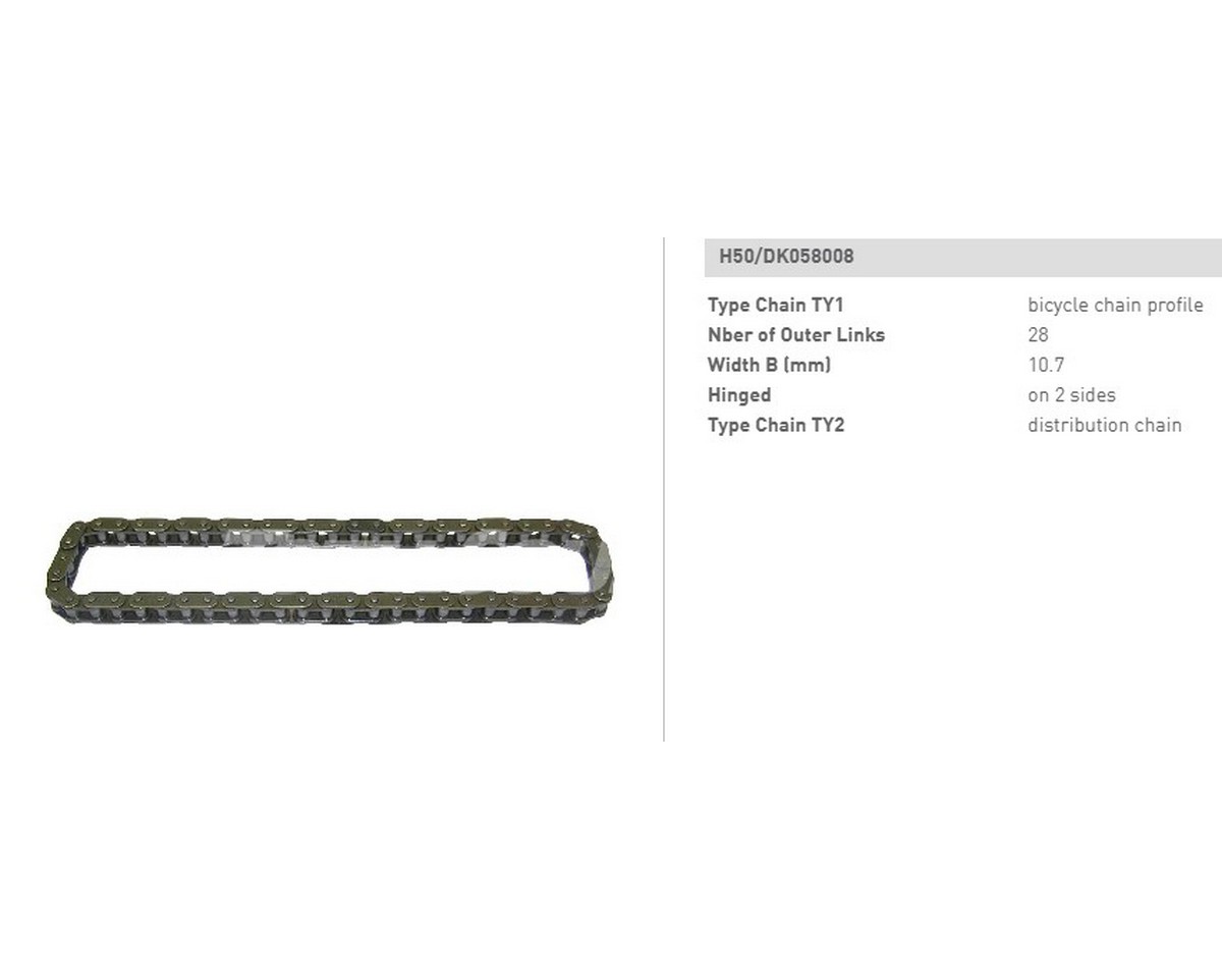 Ланцюг механізму газорозподілення Toyota, Komatsu [Fol./ a-ei17-003a-1483a, h50/ dk058008; tvh/ 1319611]