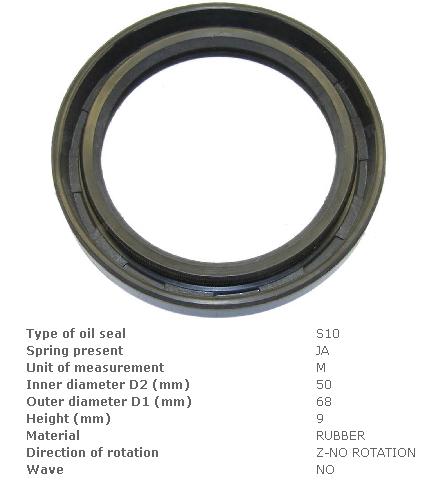 Сальник передній колінвала (50х68х9) ДВЗ [c240,4fe1] Isuzu [5096250790; Komatsu/ 9099244480; Fol./ a-ef03-001a-0024a; tvh/ 15363/ 3320774/ 13337247]